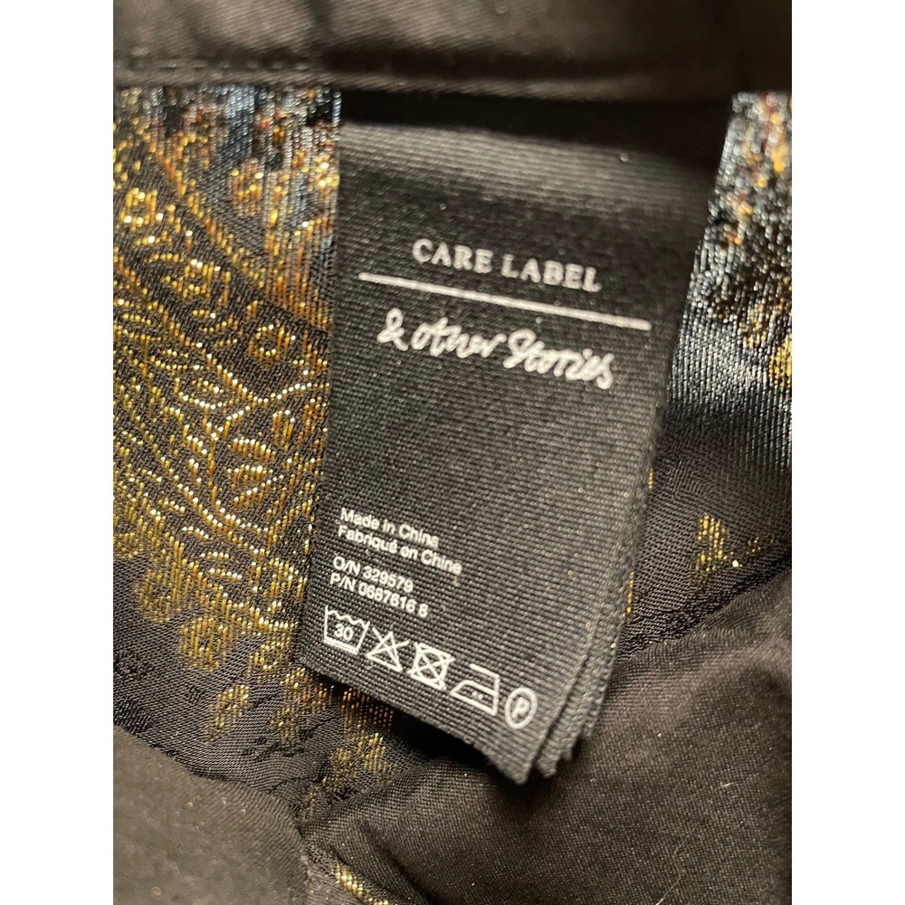 2 Other Stories Black Gold‎ Paisley Jacquard Wide Leg Pants EU 38 US 6 - Picture 6 of 7
